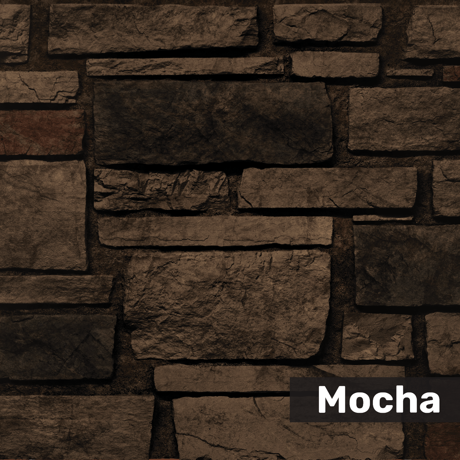 Mocha Ledgestone DP2455 Labeled Swatch